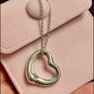 Tiffany and Co. Elsa Peretti Open Heart Pendant Necklace